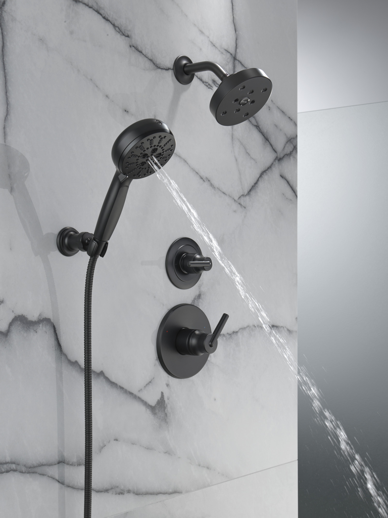 Delta Trinsic®: Monitor® 14 Series H2Okinetic® Shower Trim - Single Handle Lever - Matte Black