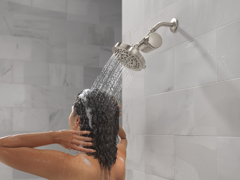 Delta Universal Showering Components: 5-Setting Showerhead - Stainless