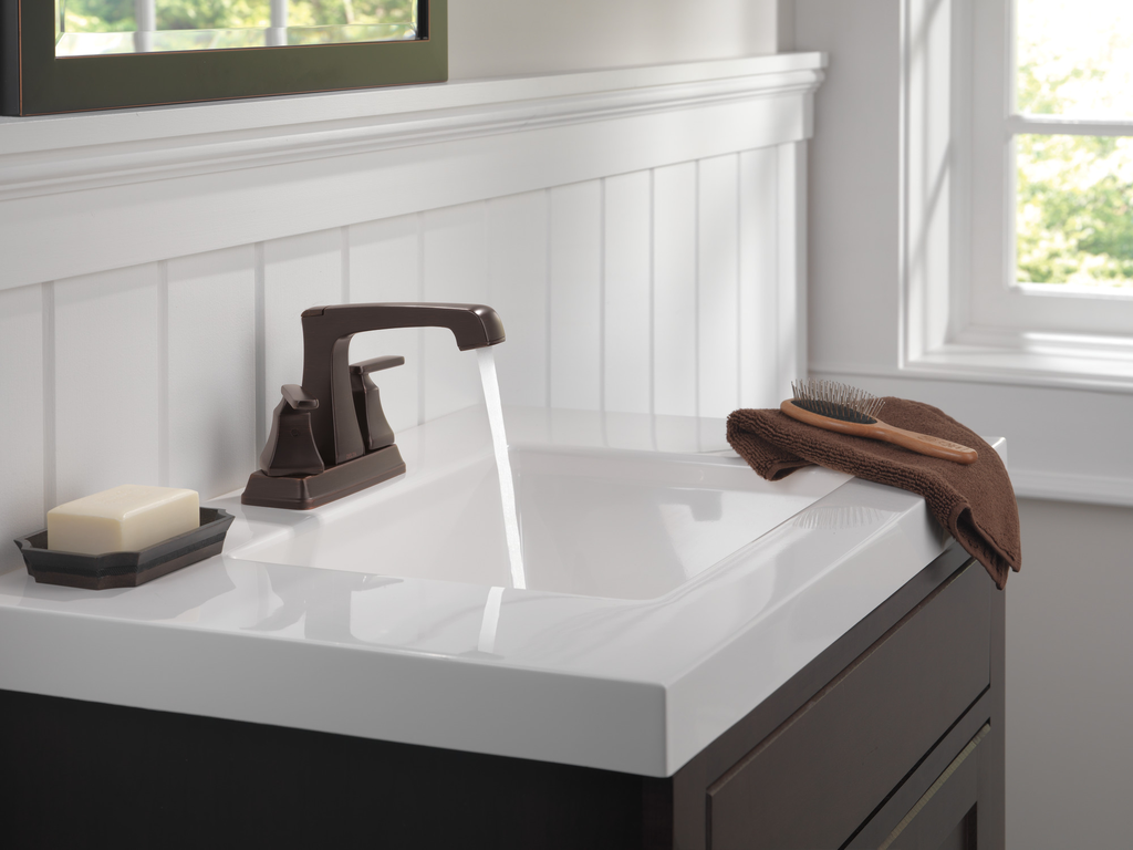Delta Ashlyn®: Two Handle Centerset Bathroom Faucet - Two Handle Lever - Venetian Bronze