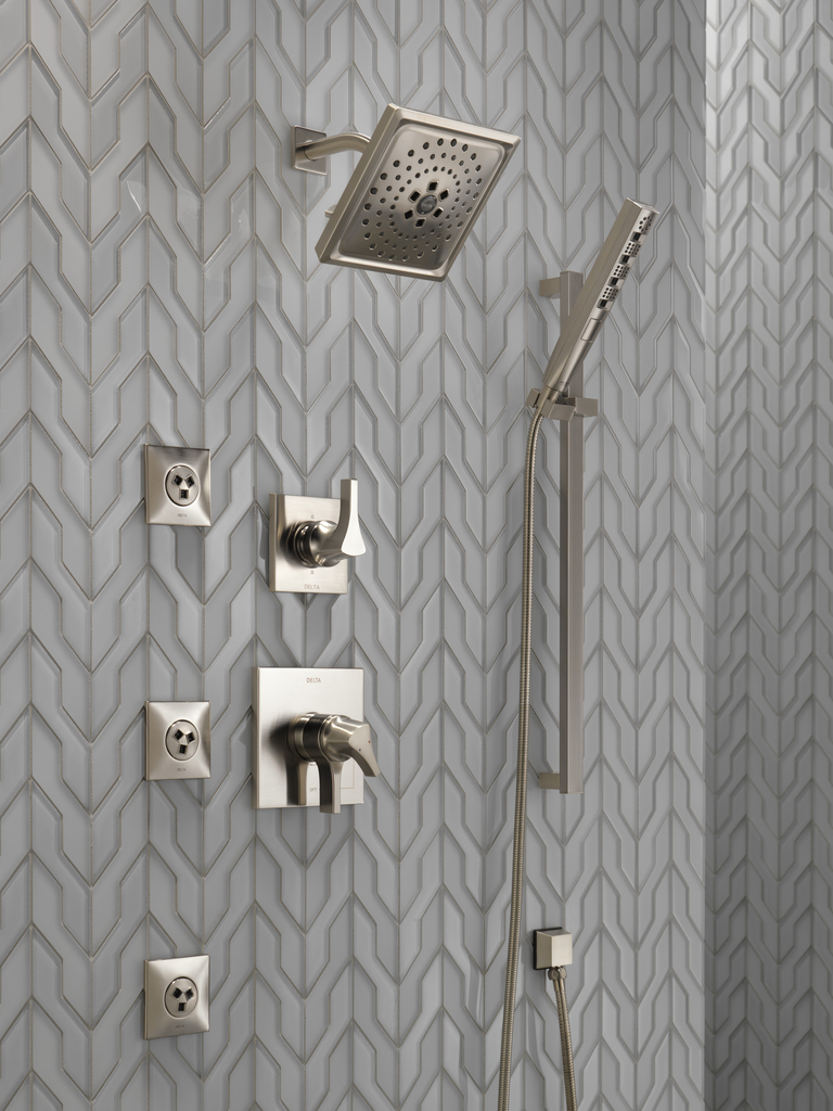 Delta Universal Showering Components: Square Wall Elbow For Hand Shower - Stainless