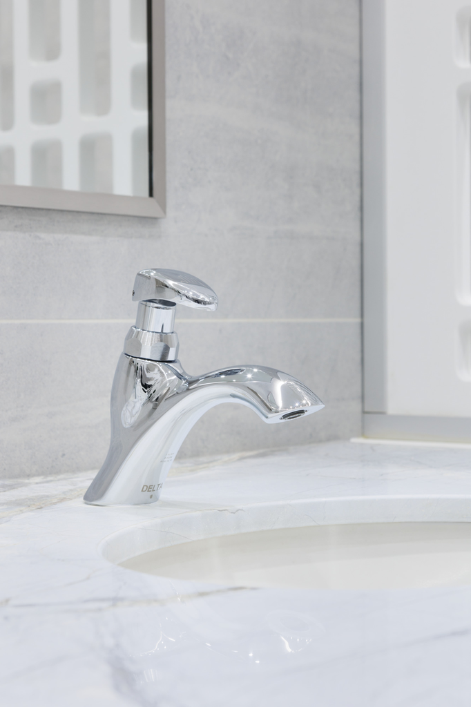 Commercial 87T: Single Hole Metering Slow-Close Bathroom Faucet - Single Handle Lever - Chrome