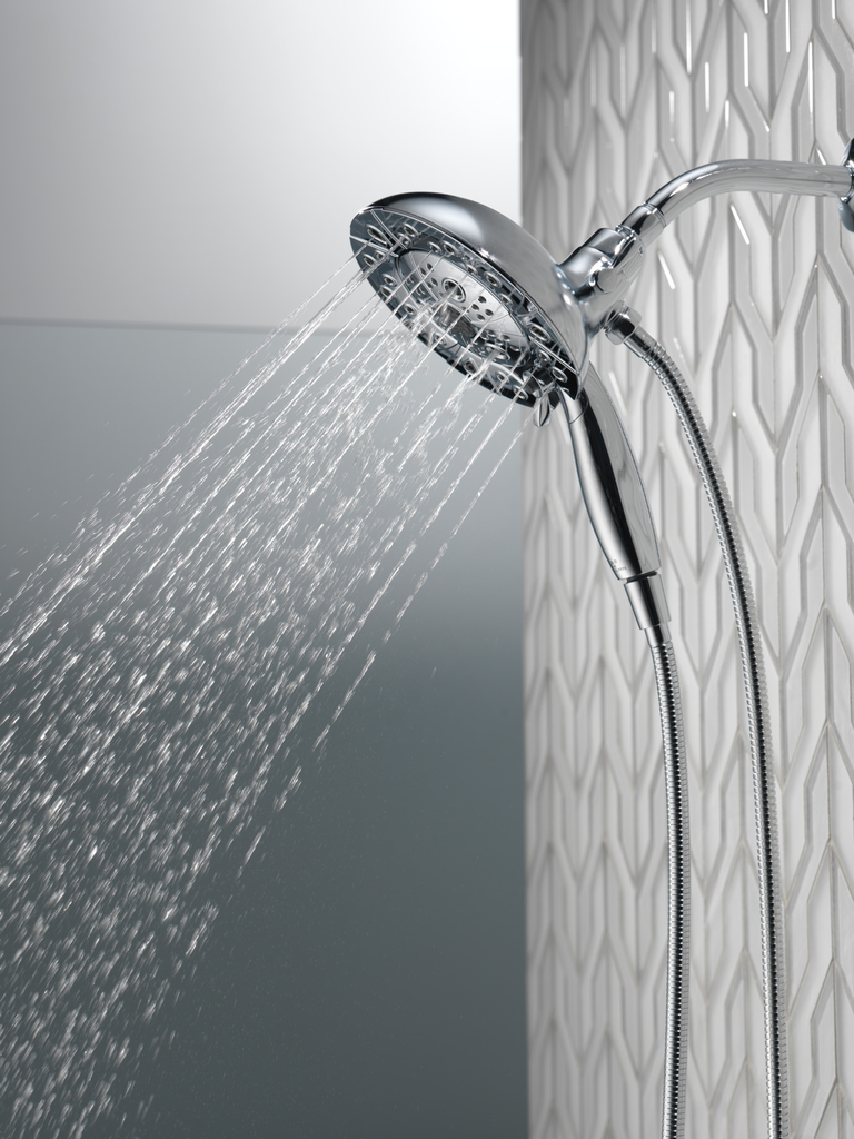 Delta Universal Showering Components: H2Okinetic® In2Ition® 5-Setting Two-In-One Shower - Chrome