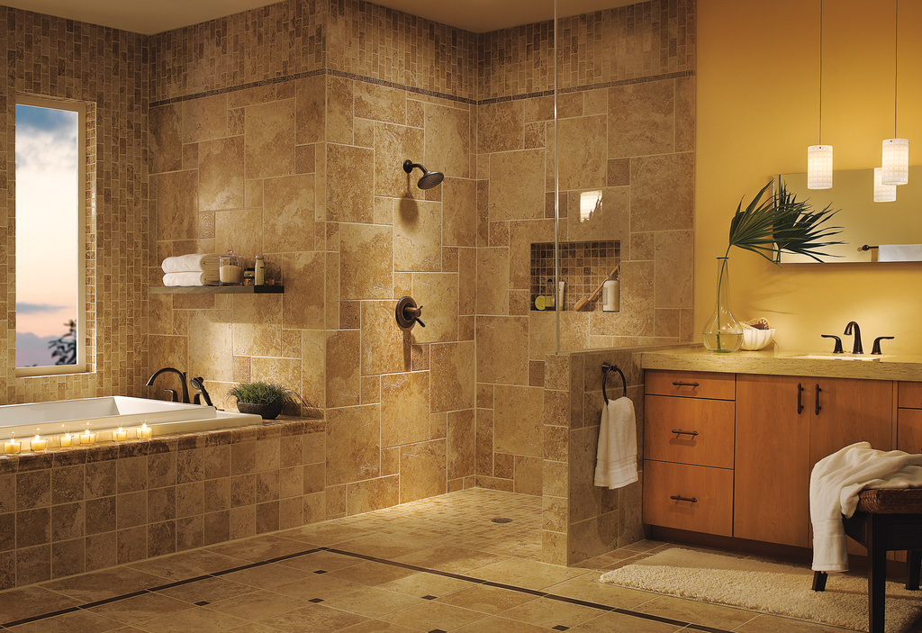 Delta Lahara®: Roman Tub Trim - Two Handle Lever - Venetian Bronze