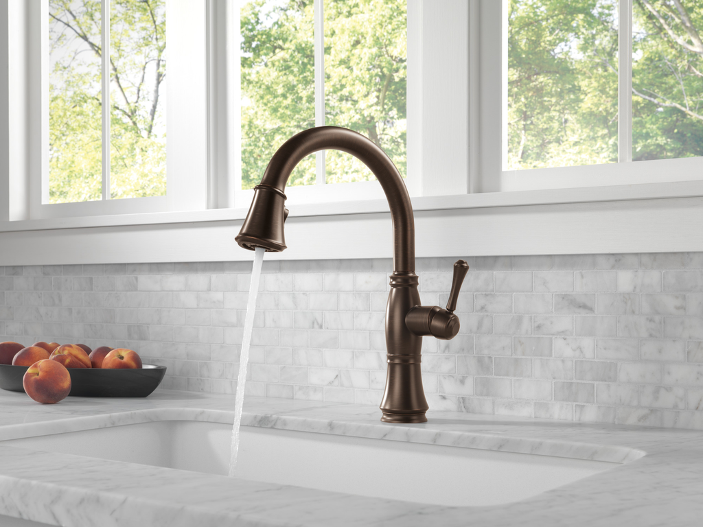 Delta Cassidy®: Single Handle Pull-Down Kitchen Faucet With Shieldspray® Technology - Single Handle Lever - Venetian Bronze