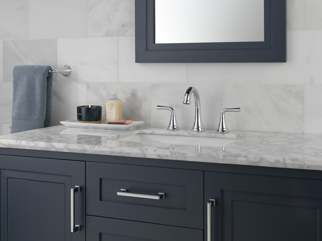 Delta Kayra®: Two Handle Widespread Bathroom Faucet - Two Handle Lever - Chrome