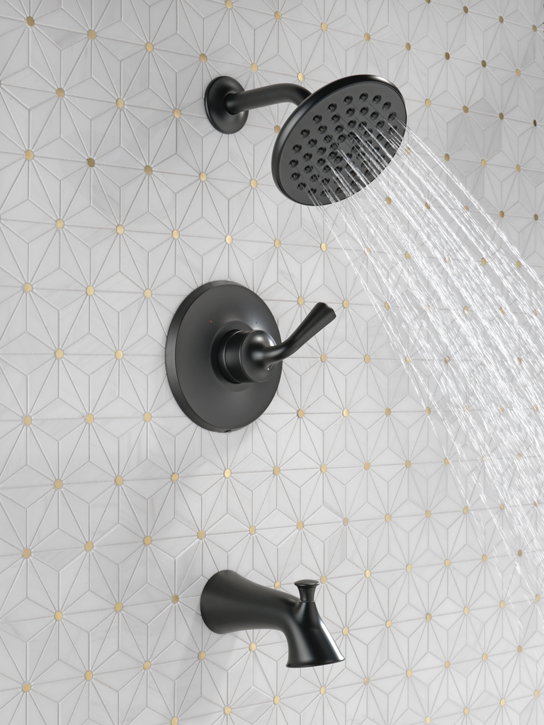 Delta Kayra®: Monitor 14 Series Tub & Shower Trim - Single Handle Lever - Matte Black