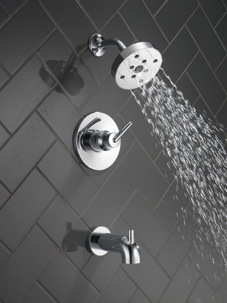 Delta Trinsic®: Monitor® 14 Series H2Okinetic® Tub & Shower Trim - Single Handle Lever - Chrome