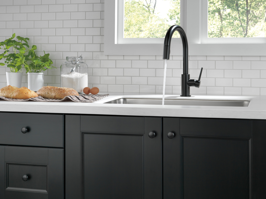 Delta Trinsic®: Single Handle Pull-Down Kitchen Faucet - Single Handle Lever - Matte Black