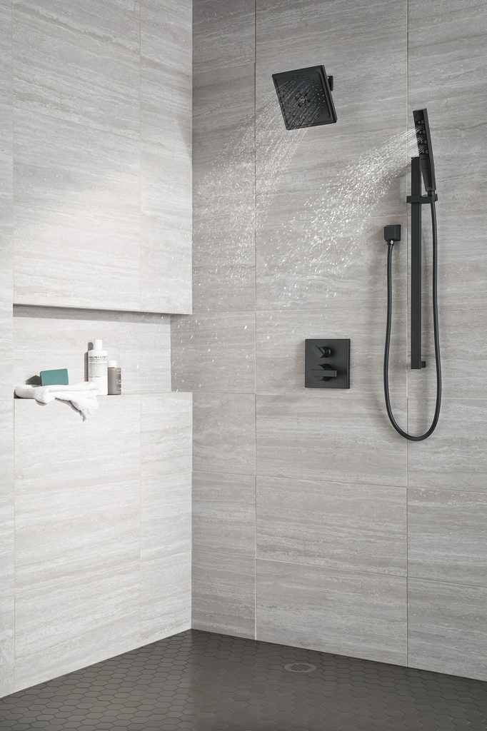 Delta Universal Showering Components: Square Wall Elbow For Hand Shower - Matte Black