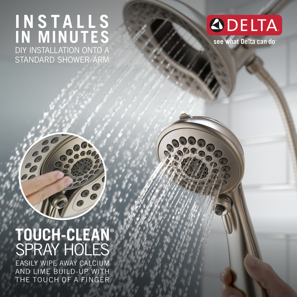 Delta Universal Showering Components: In2Ition® 5-Setting Two-In-One Shower - Stainless