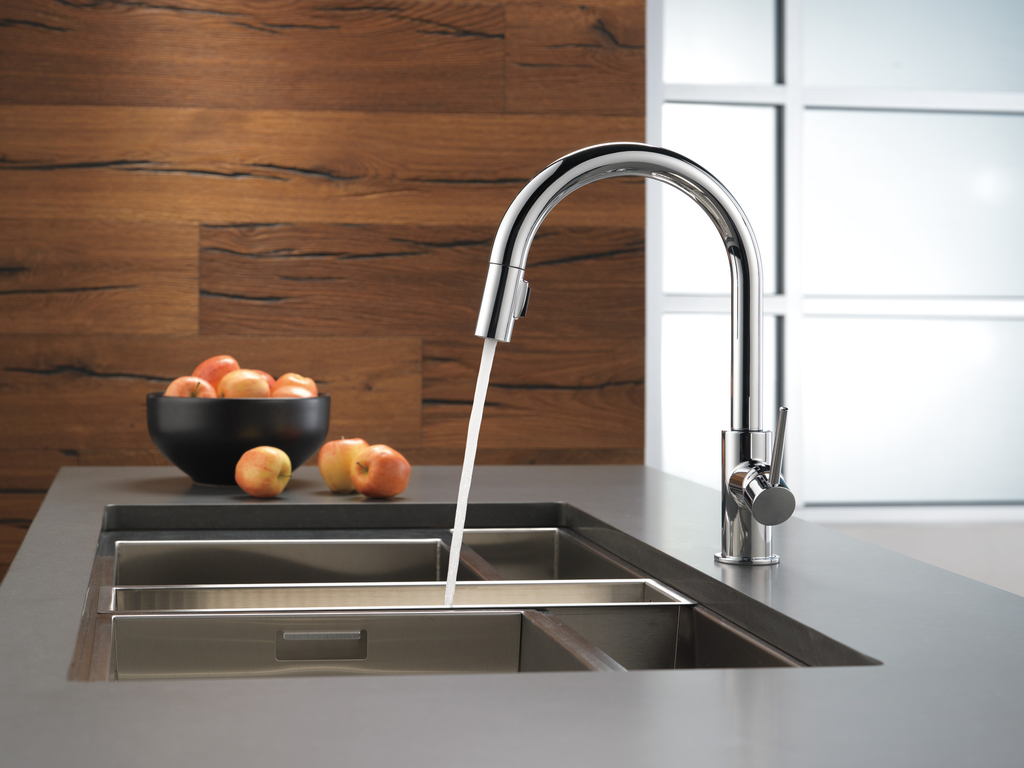 Delta Trinsic®: Single Handle Pull-Down Kitchen Faucet - Single Handle Lever - Chrome