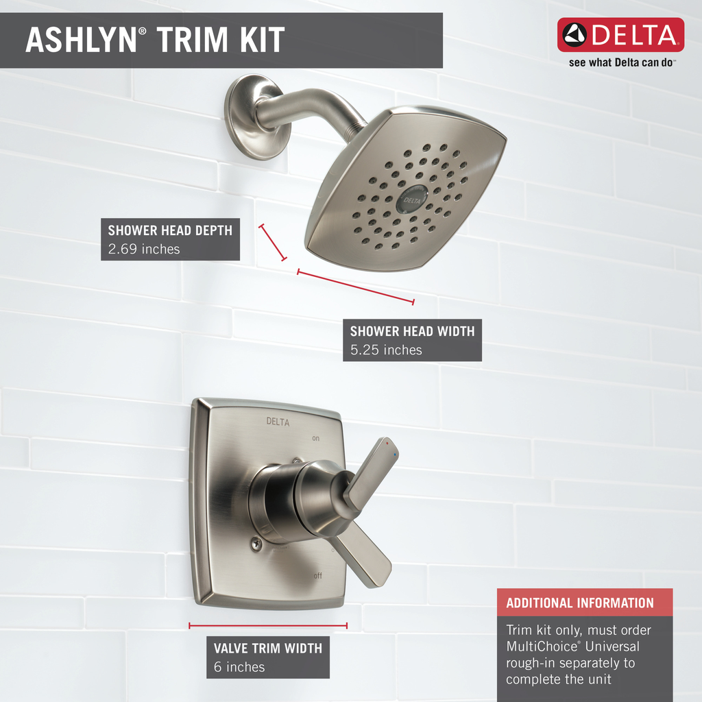 Delta Ashlyn®: Monitor® 17 Series Shower Trim - Single Handle Lever - Stainless
