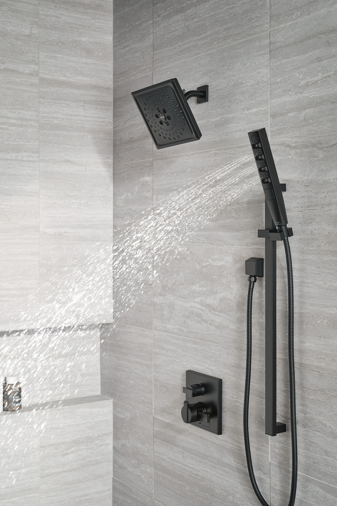 Delta Universal Showering Components: Square Wall Elbow For Hand Shower - Matte Black