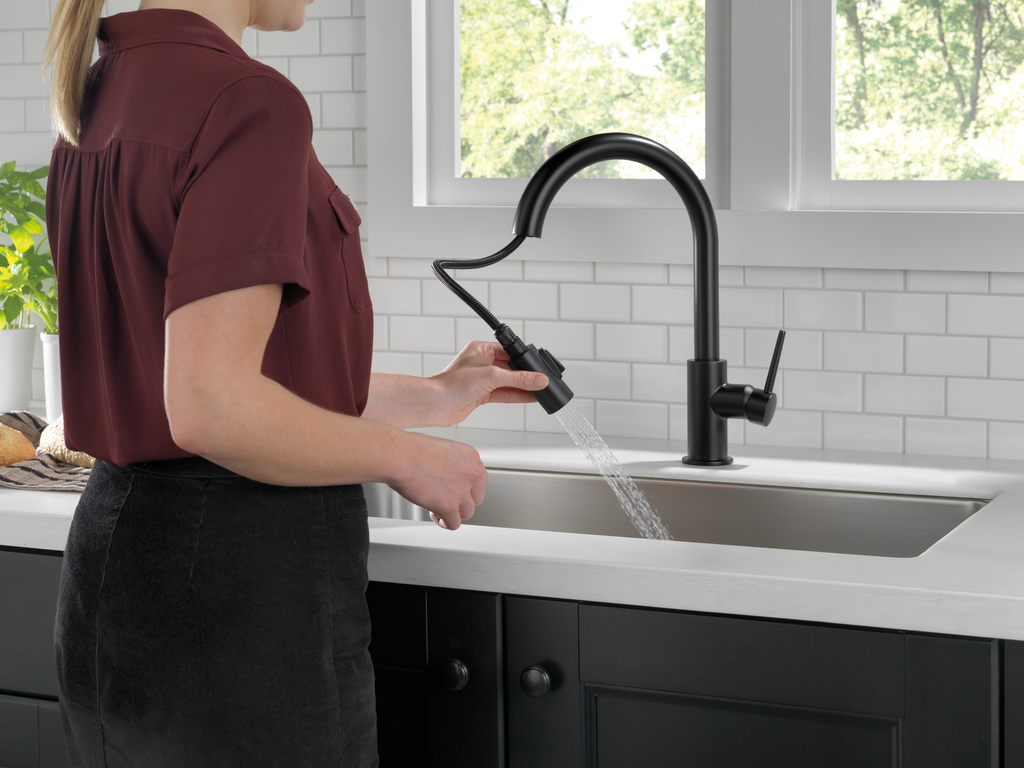 Delta Trinsic®: Single Handle Pull-Down Kitchen Faucet - Single Handle Lever - Matte Black