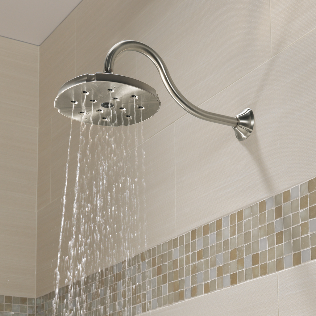 Delta Universal Showering Components: H2Okinetic® Single-Setting Raincan Shower Head - Stainless