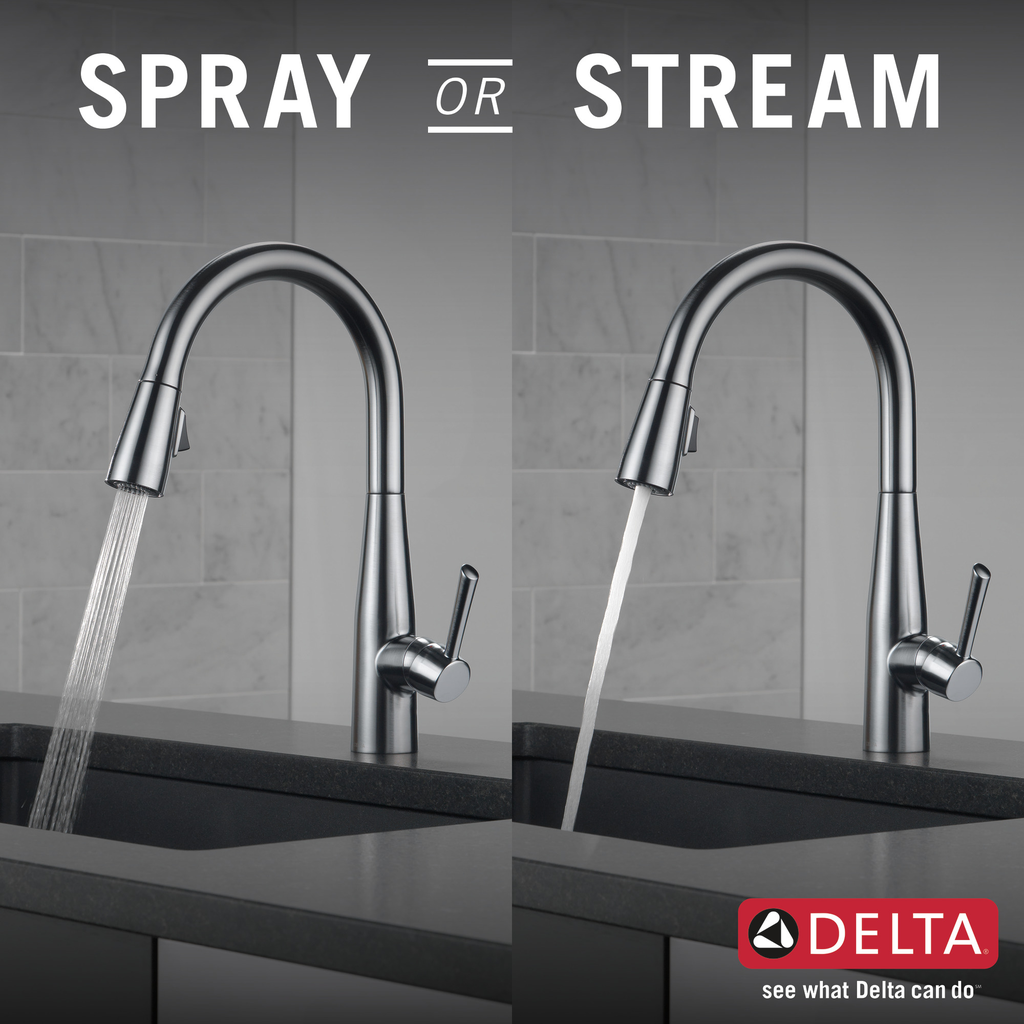 Delta Essa®: Single Handle Pull-Down Kitchen Faucet - Single Handle Lever - Arctic Stainless