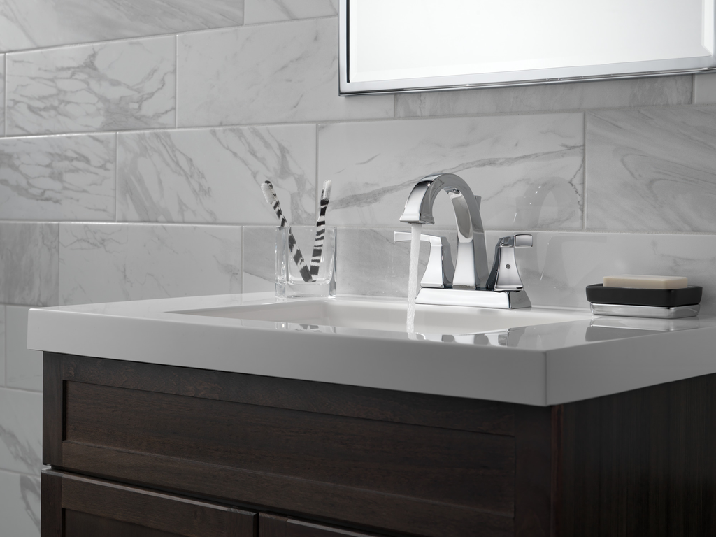 Delta Dryden™: Two Handle Centerset Bathroom Faucet - Two Handle Lever - Chrome