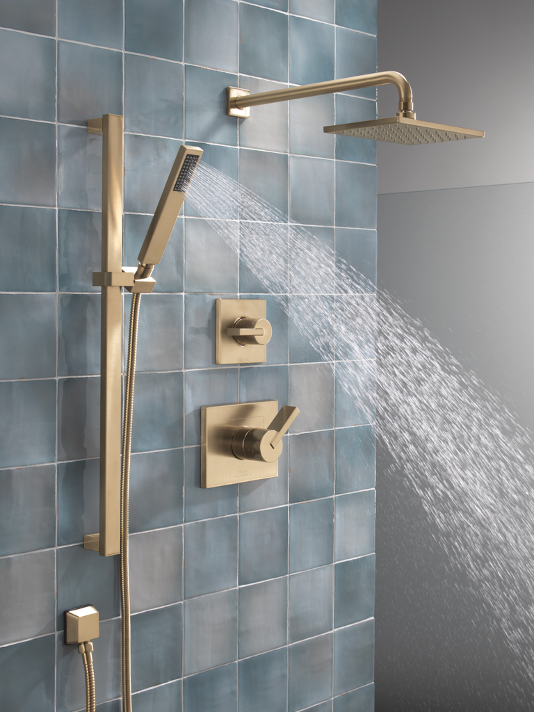 Delta Universal Showering Components: Square Wall Elbow For Hand Shower - Champagne Bronze