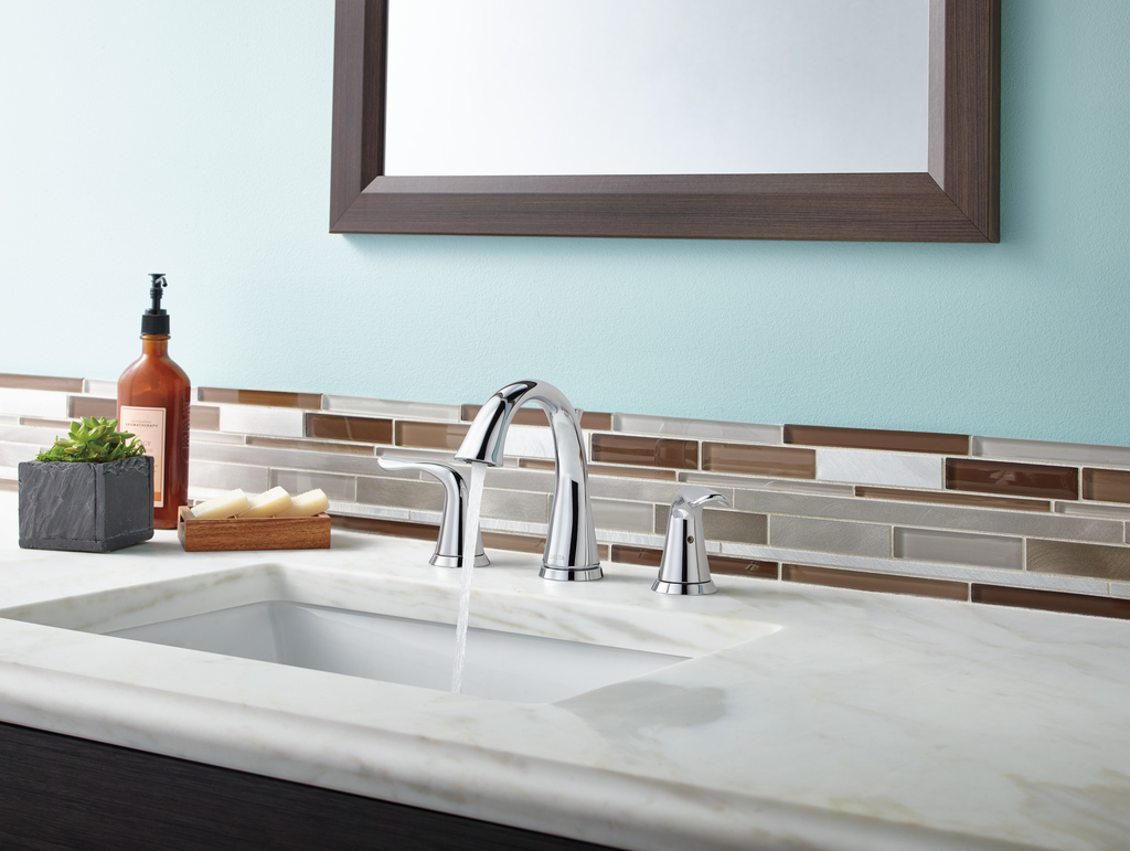 Delta Lahara®: Two Handle Widespread Bathroom Faucet - Two Handle Lever - Chrome