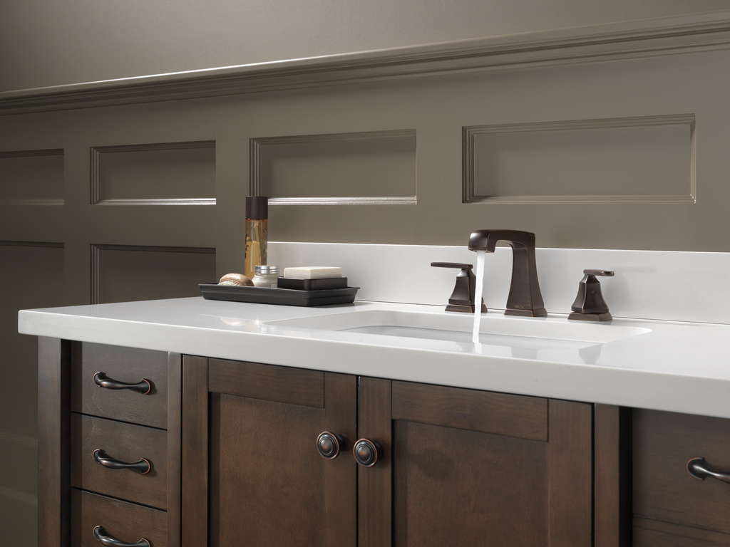 Delta Ashlyn®: Two Handle Widespread Bathroom Faucet With Ez Anchor® - Two Handle Lever - Venetian Bronze