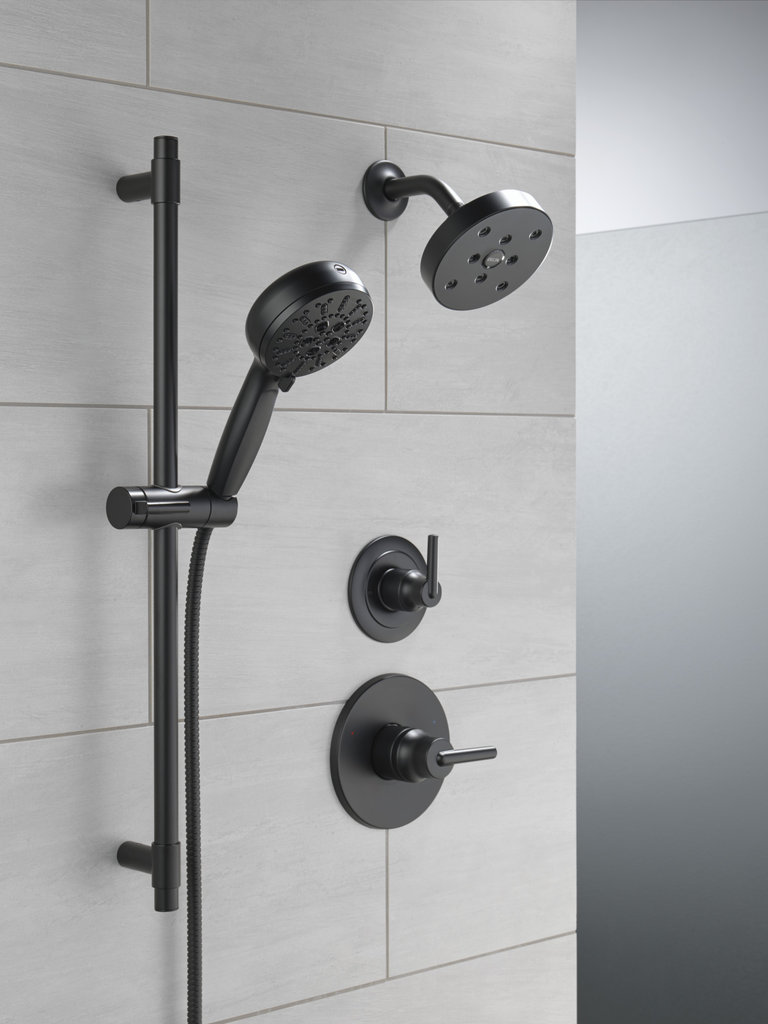 Delta Trinsic®: Monitor® 14 Series H2Okinetic® Shower Trim - Single Handle Lever - Matte Black