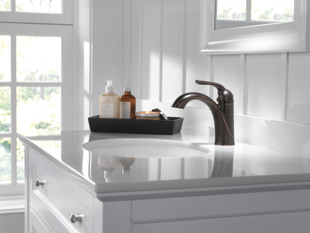 Delta Lahara®: Single Handle Bathroom Faucet - Single Handle Lever - Venetian Bronze