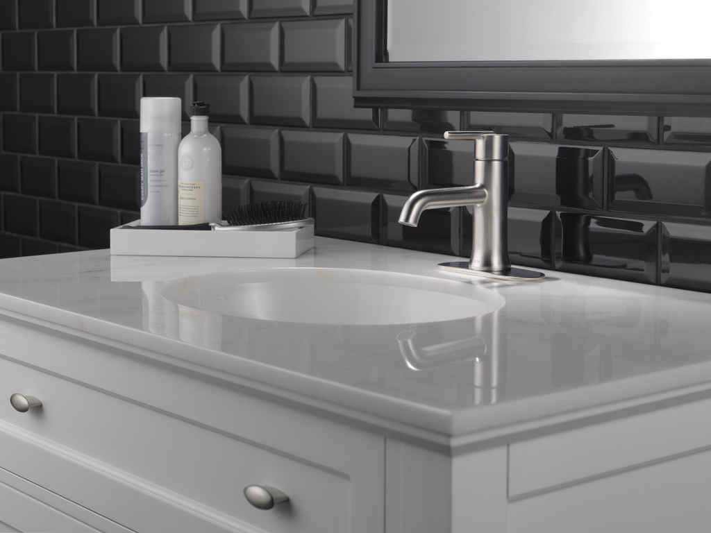 Delta Trinsic®: Single Handle Bathroom Faucet - Single Handle Lever - Stainless