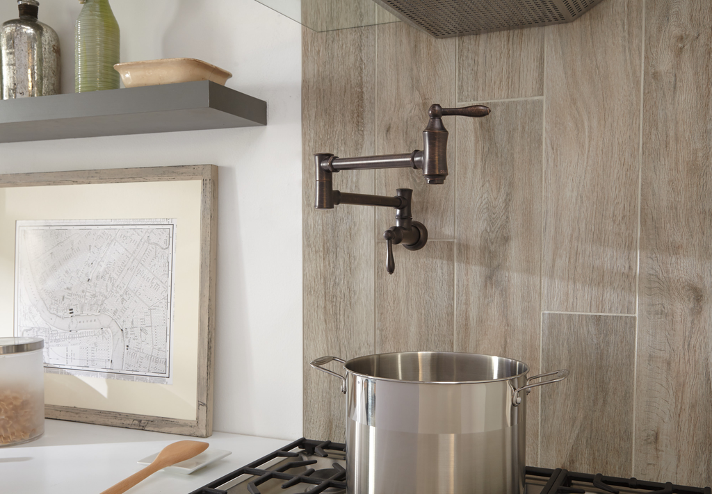 Delta Other: Traditional Wall Mount Pot Filler - Two Handle Lever - Venetian Bronze