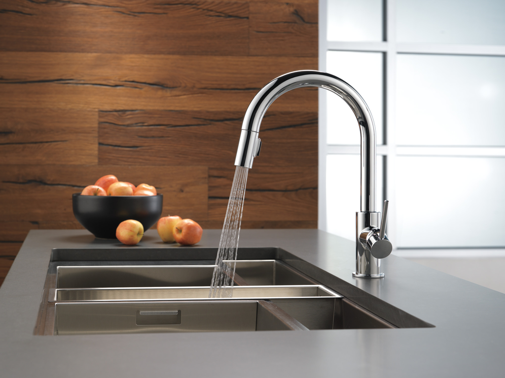 Delta Trinsic®: Single Handle Pull-Down Kitchen Faucet - Single Handle Lever - Chrome