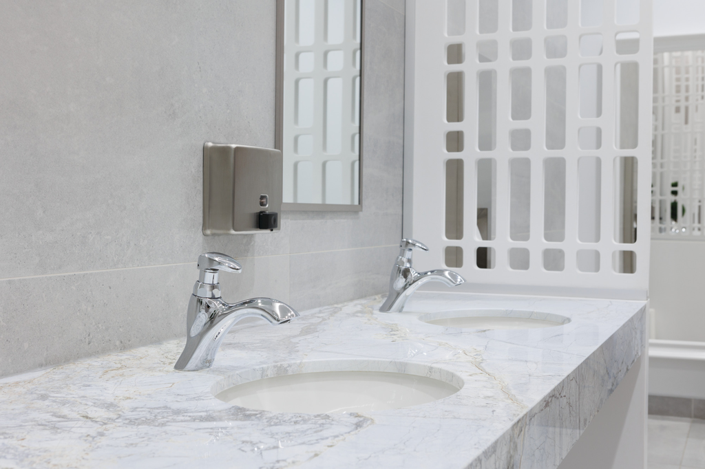 Commercial 87T: Single Hole Metering Slow-Close Bathroom Faucet - Single Handle Lever - Chrome