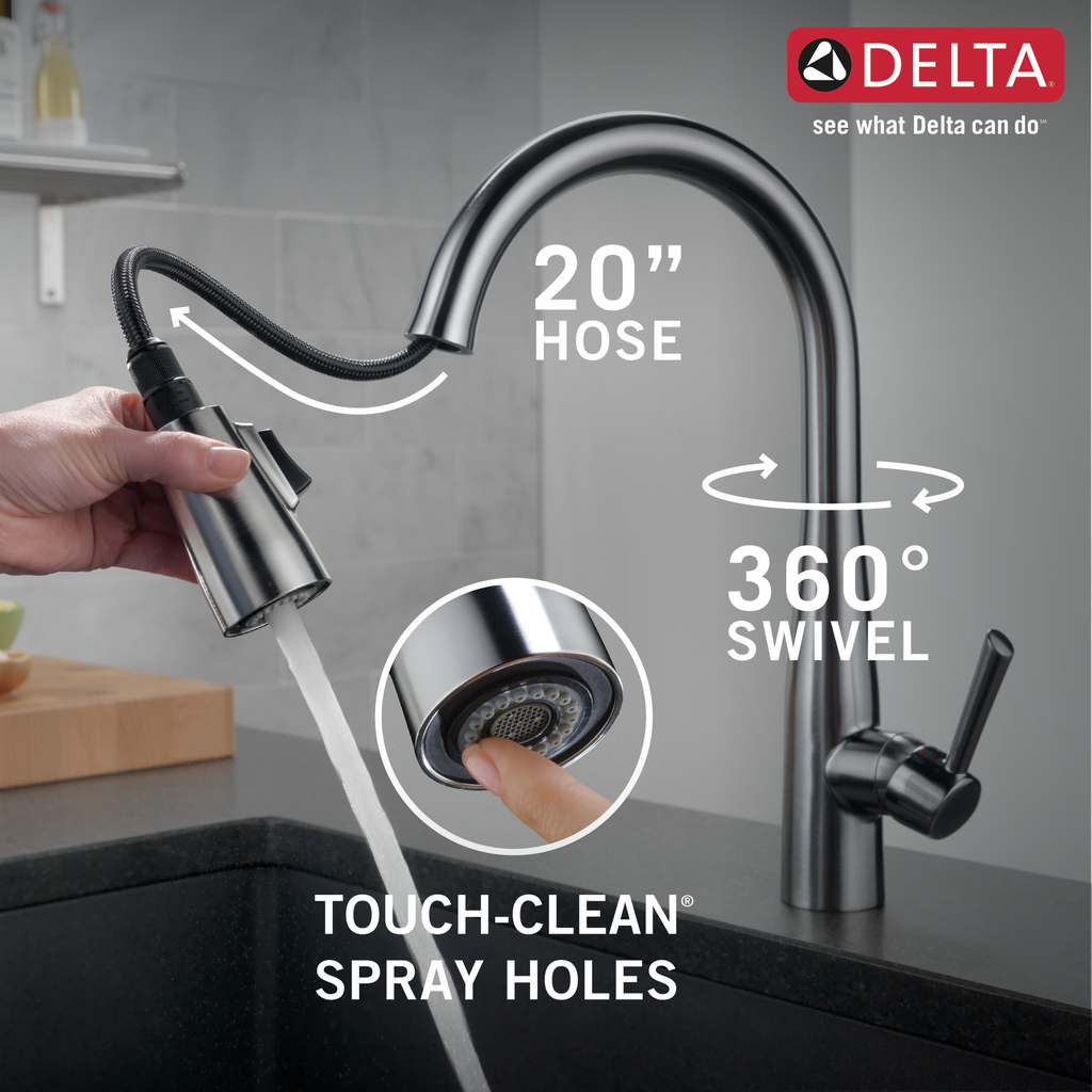 Delta Essa®: Single Handle Pull-Down Kitchen Faucet - Single Handle Lever - Arctic Stainless