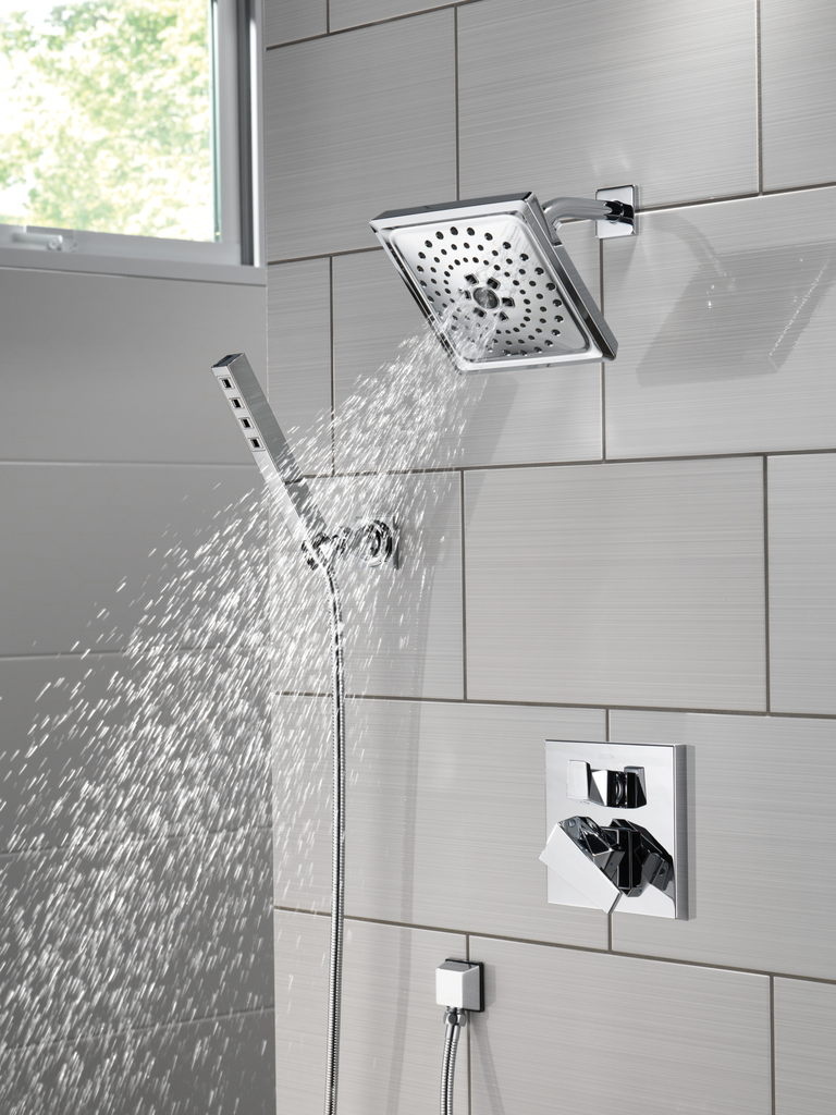 Delta Universal Showering Components: Square Wall Elbow For Hand Shower - Lumicoat® Chrome