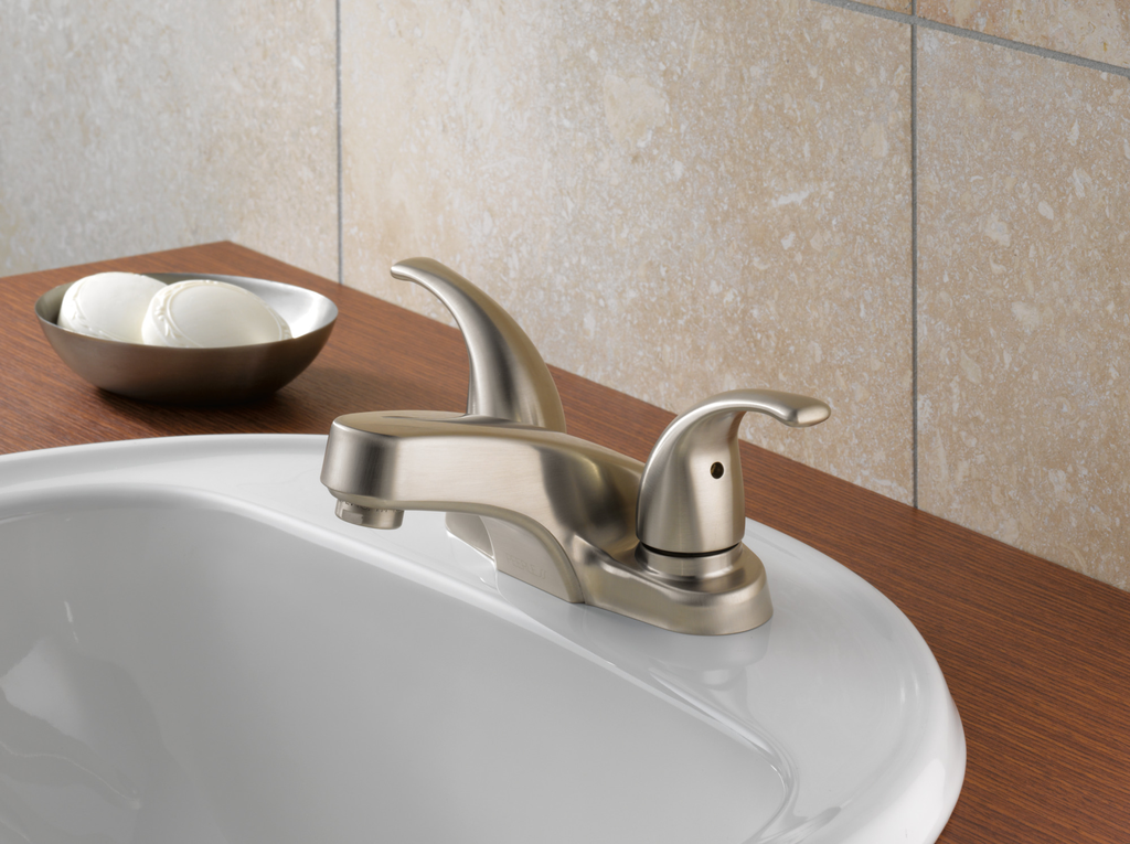 Peerless Core: Two Handle Bathroom Faucet - Two Handle Lever - Brushed Nickel