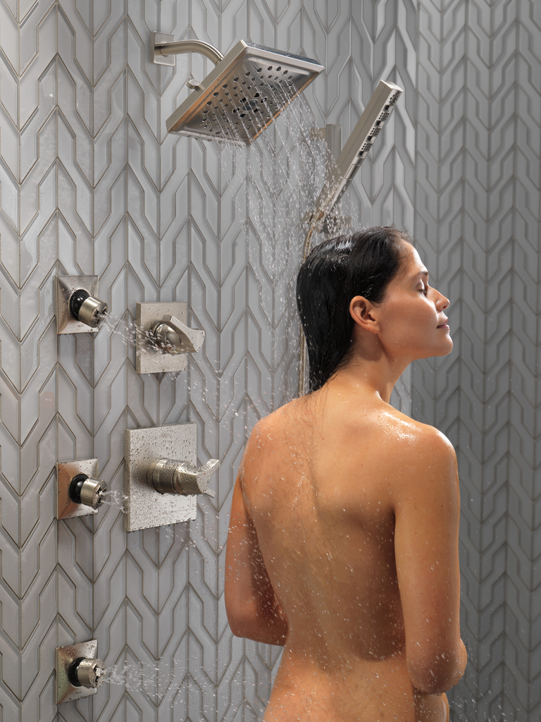 Delta Universal Showering Components: Square Wall Elbow For Hand Shower - Stainless