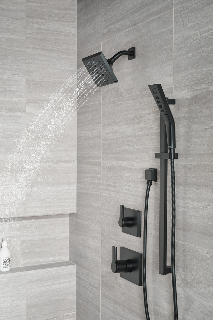 Delta Universal Showering Components: Square Wall Elbow For Hand Shower - Matte Black
