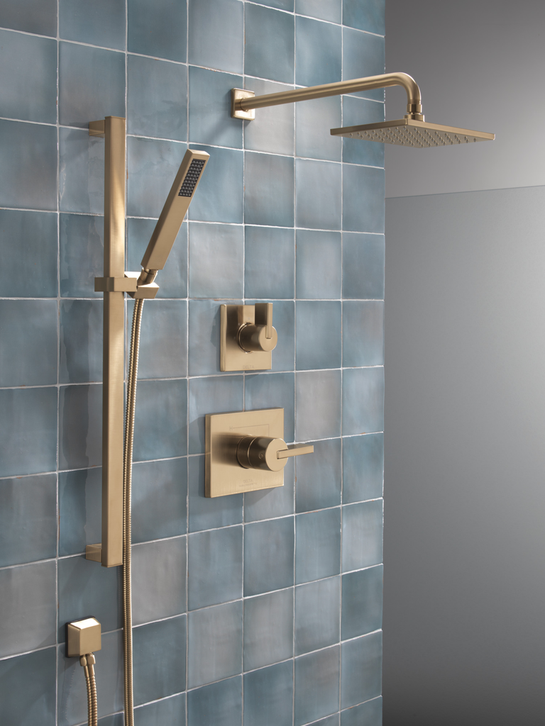 Delta Universal Showering Components: Square Wall Elbow For Hand Shower - Champagne Bronze