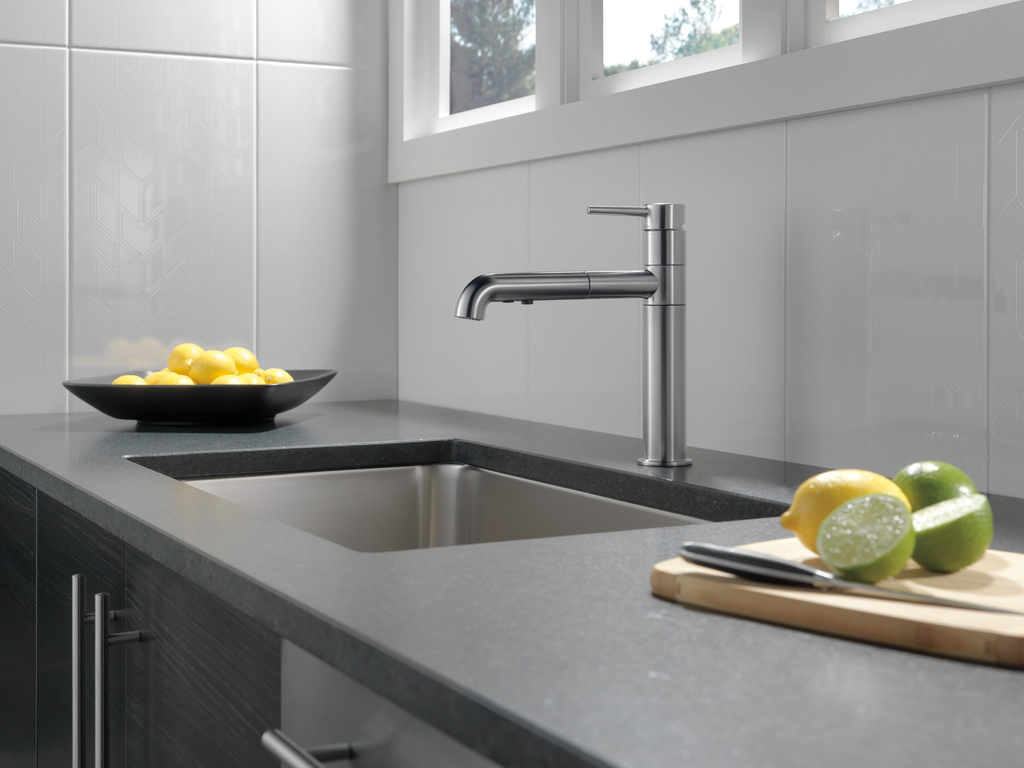 Delta Trinsic®: Single Handle Pull-Out Kitchen Faucet - Single Handle Lever - Arctic Stainless