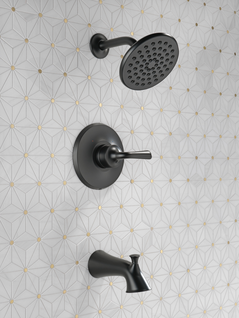 Delta Kayra®: Monitor 14 Series Tub & Shower Trim - Single Handle Lever - Matte Black