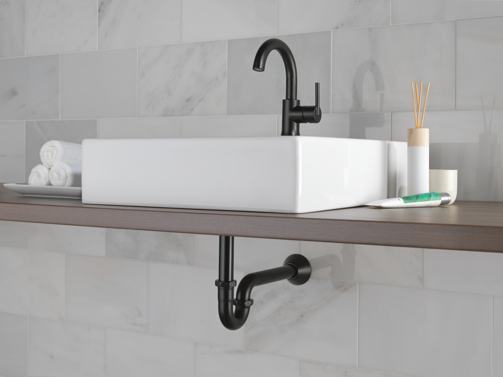 Delta Trinsic®: Single Handle Bathroom Faucet - Single Handle Lever - Matte Black