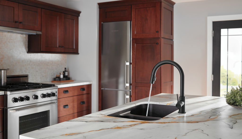 Delta Trinsic®: Single Handle Pull-Down Kitchen Faucet - Single Handle Lever - Matte Black