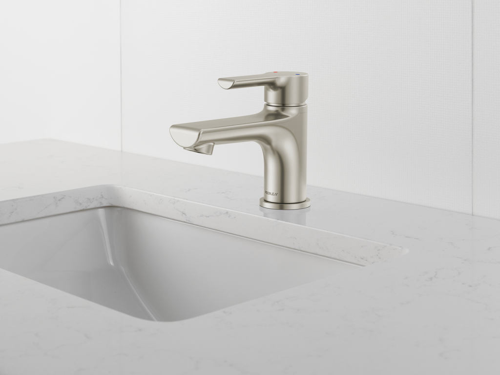Peerless Flute™: Single Top Handle Lavatory Faucet - Single Handle Lever - Brushed Nickel