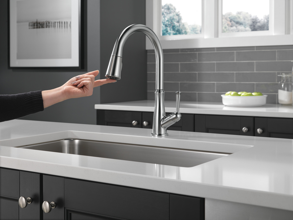 Delta Westville®: Single Handle Pull-Down Kitchen Faucet - Single Handle Lever - Arctic Stainless
