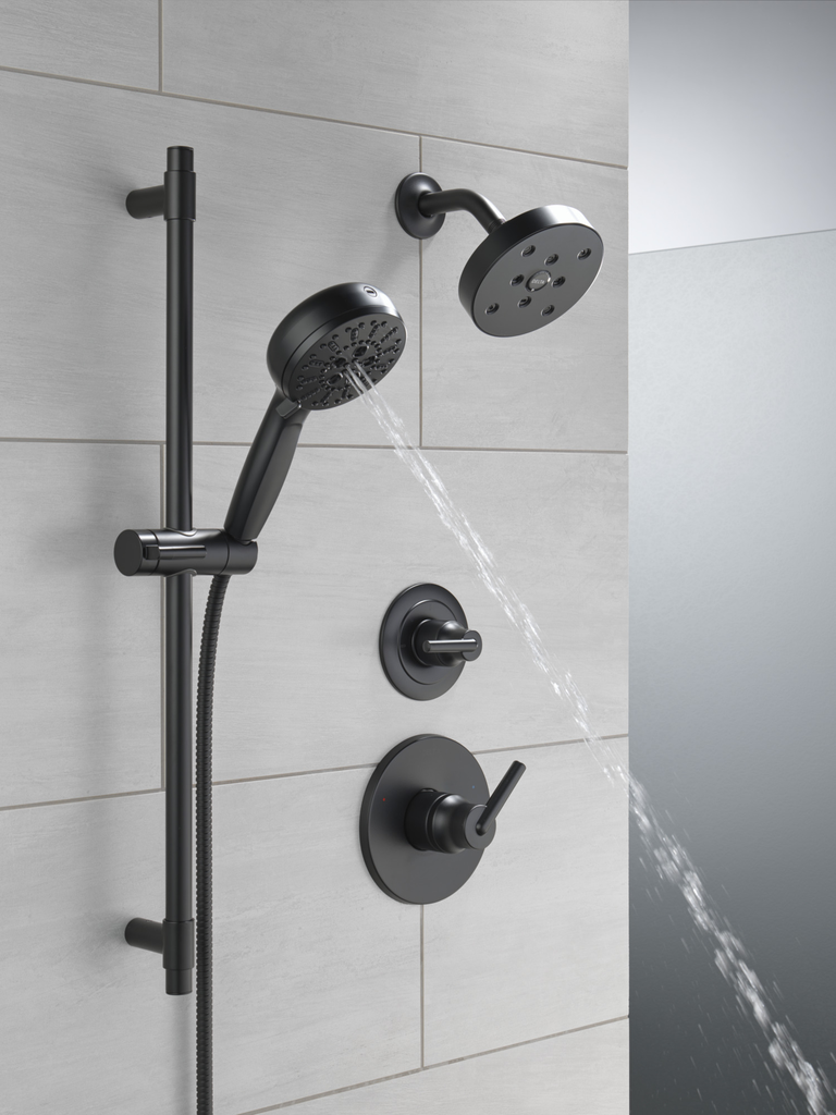 Delta Trinsic®: Monitor® 14 Series H2Okinetic® Shower Trim - Single Handle Lever - Matte Black