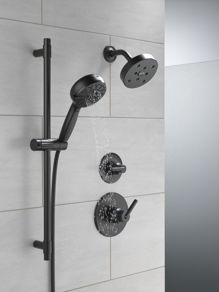 Delta Trinsic®: Monitor® 14 Series H2Okinetic® Shower Trim - Single Handle Lever - Matte Black