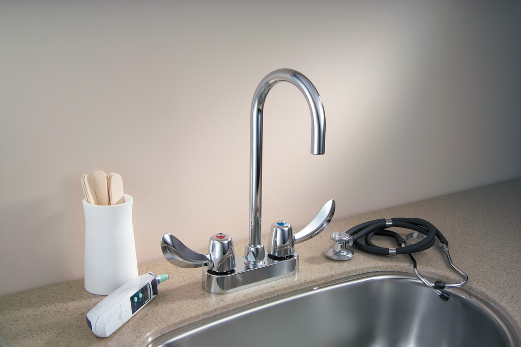 Commercial 27C4 / 27C5 / 27C6: Two Handle 4 In Deck-Mount Faucet - Two Handle Blade - 5.05 pounds - Chrome