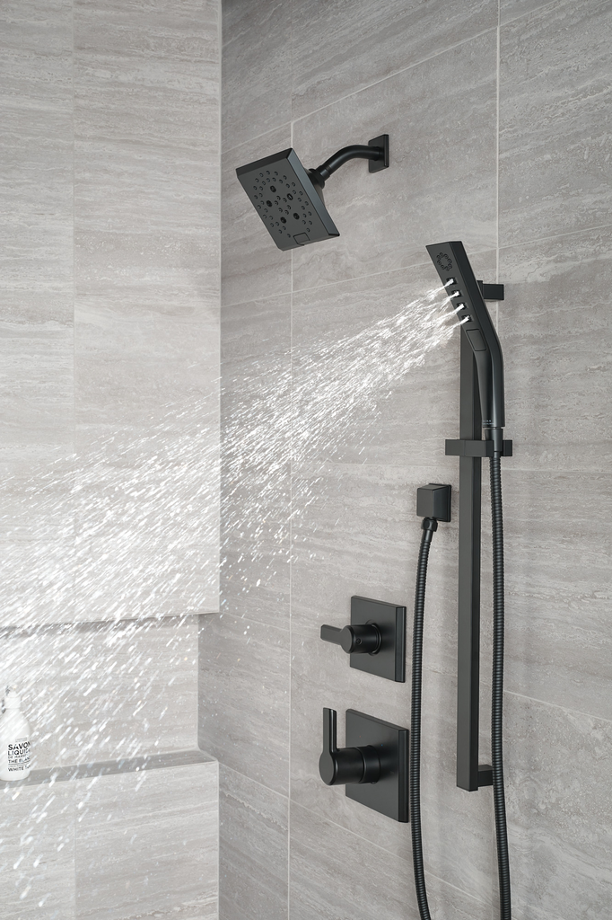 Delta Universal Showering Components: Square Wall Elbow For Hand Shower - Matte Black