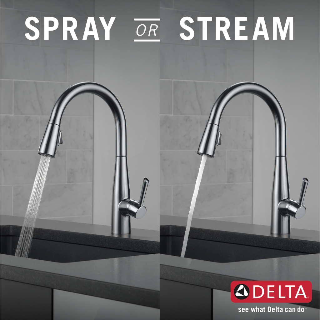 Delta Essa®: Single Handle Pull-Down Kitchen Faucet - Single Handle Lever - Arctic Stainless