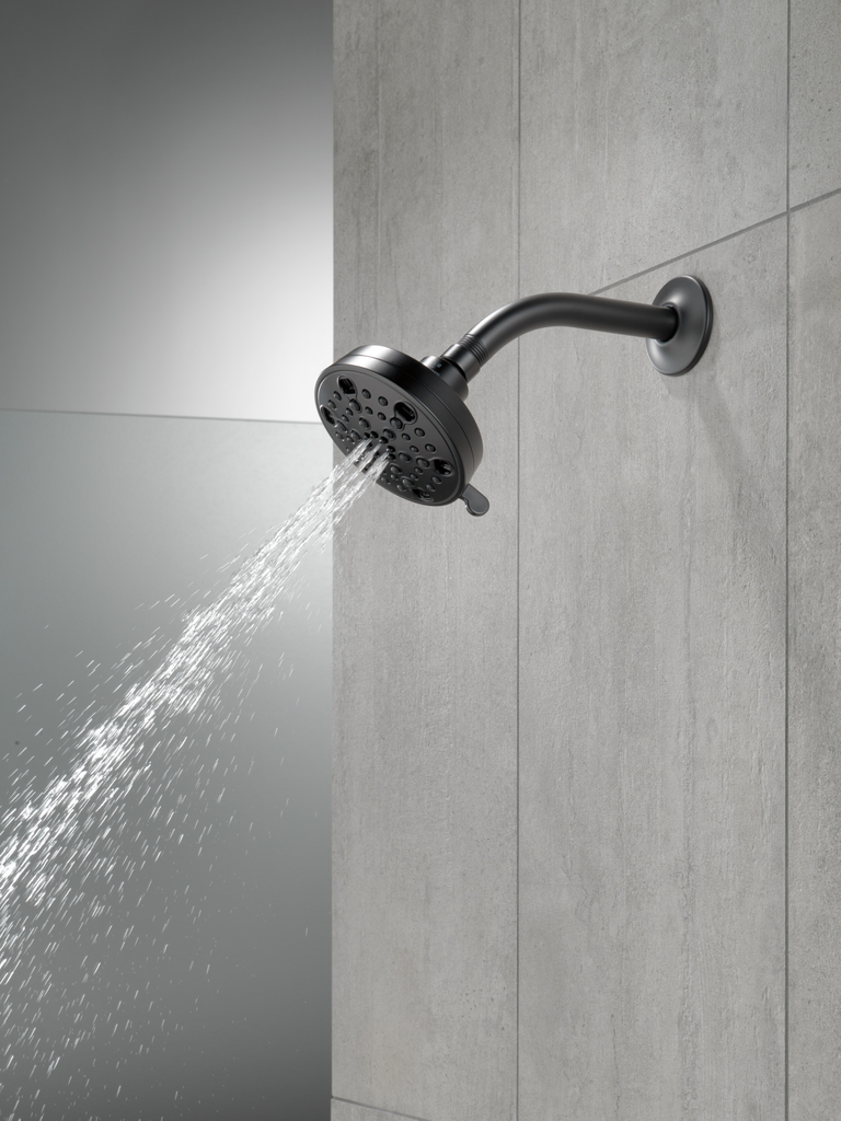 Delta Universal Showering Components: H2Okinetic® 5-Setting Contemporary Shower Head - Matte Black