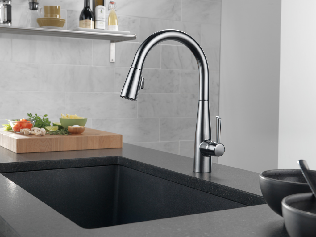 Delta Essa®: Single Handle Pull-Down Kitchen Faucet - Single Handle Lever - Arctic Stainless