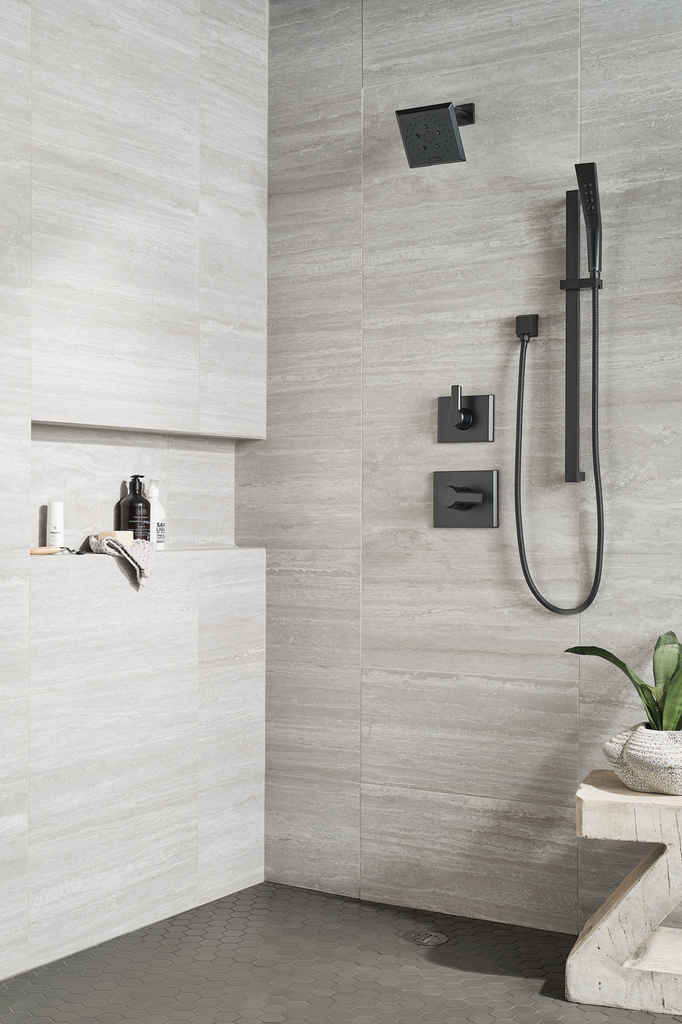Delta Universal Showering Components: Square Wall Elbow For Hand Shower - Matte Black